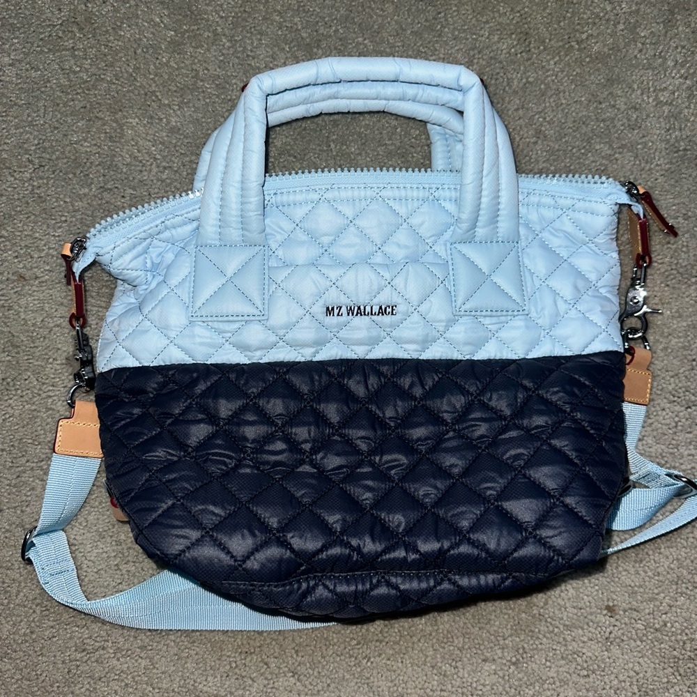 MZ Wallace Blue and Navy Quilted Women's Bag